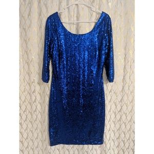 Blue sequin dress
